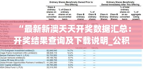 “最新新澳天天开奖数据汇总：开奖结果查询及下载说明_公积板EQO474.88”