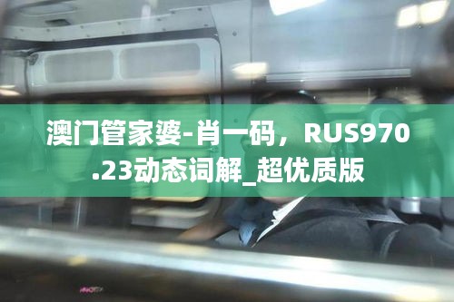 澳门管家婆-肖一码，RUS970.23动态词解_超优质版