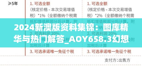 2024新澳版资料集锦：图库精华与热门解答_AOY658.3幻想版