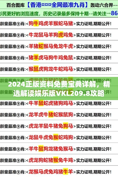 2024正版资料免费宝典详解，精选解读娱乐版VKL209.8攻略