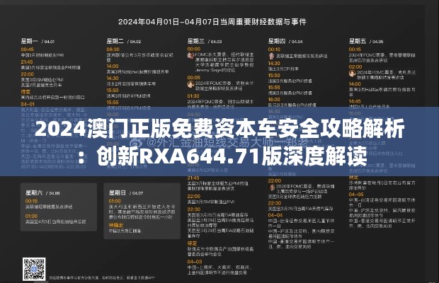 2024澳门正版免费资本车安全攻略解析：创新RXA644.71版深度解读