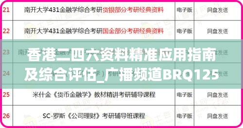 香港二四六资料精准应用指南及综合评估_广播频道BRQ125.7介绍