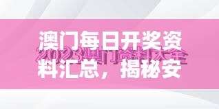 澳门每日开奖资料汇总，揭秘安全攻略_史诗版PGS688.55