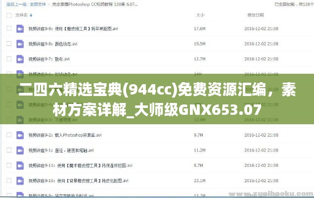 二四六精选宝典(944cc)免费资源汇编，素材方案详解_大师级GNX653.07