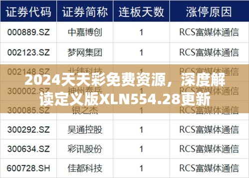 2024天天彩免费资源，深度解读定义版XLN554.28更新