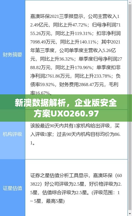 新澳数据解析，企业版安全方案UXO260.97