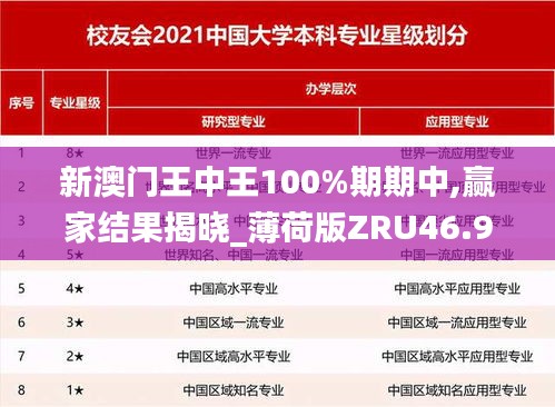 新澳门王中王100%期期中,赢家结果揭晓_薄荷版ZRU46.97