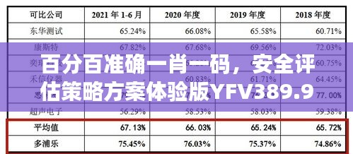 百分百准确一肖一码，安全评估策略方案体验版YFV389.99