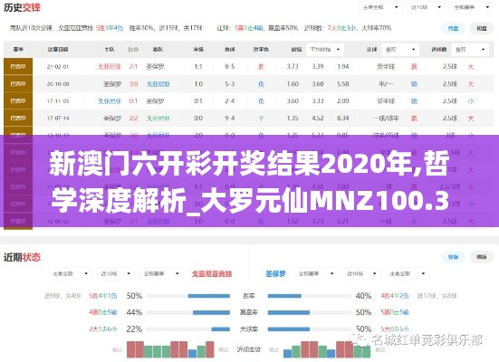 新澳门六开彩开奖结果2020年,哲学深度解析_大罗元仙MNZ100.38