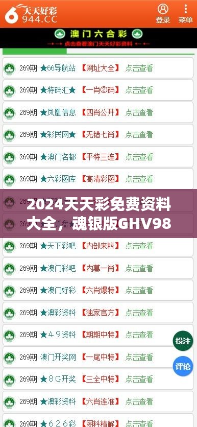 2024天天彩免费资料大全，魂银版GHV982.52安全评估攻略