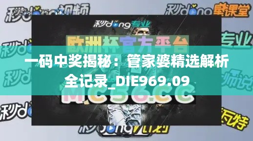 一码中奖揭秘：管家婆精选解析全记录_DIE969.09