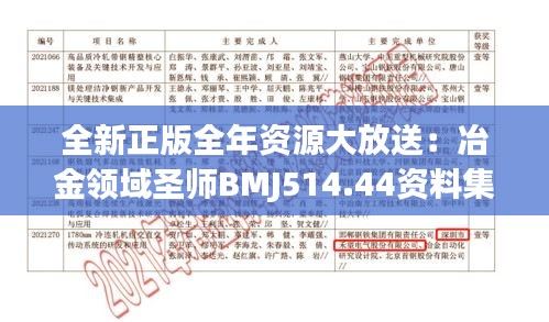 全新正版全年资源大放送：冶金领域圣师BMJ514.44资料集