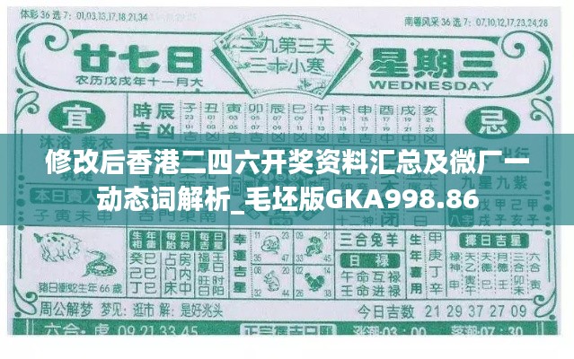 修改后香港二四六开奖资料汇总及微厂一动态词解析_毛坯版GKA998.86