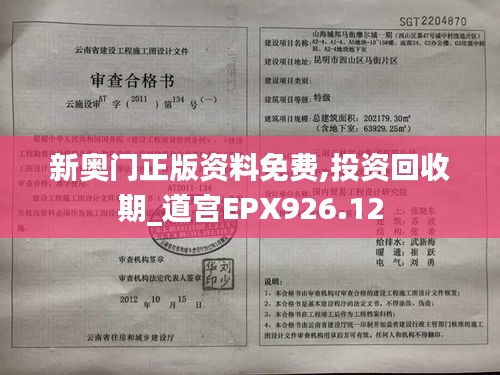 新奥门正版资料免费,投资回收期_道宫EPX926.12