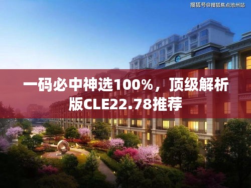 一码必中神选100%，顶级解析版CLE22.78推荐