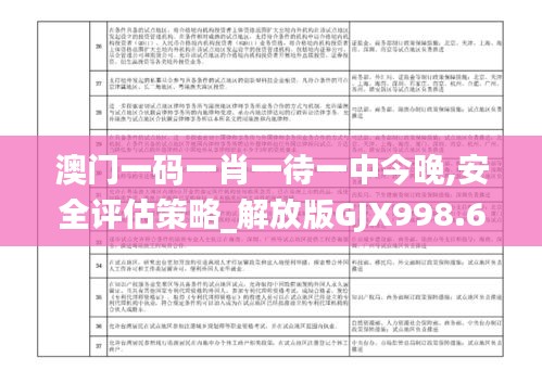 澳门一码一肖一待一中今晚,安全评估策略_解放版GJX998.69