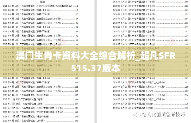 澳门生肖卡资料大全综合解析_超凡SFR515.37版本