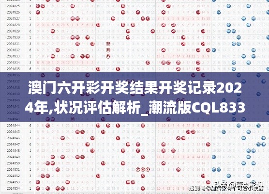 澳门六开彩开奖结果开奖记录2024年,状况评估解析_潮流版CQL833.66