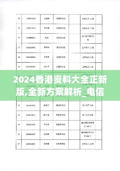 2024香港资料大全正新版,全新方案解析_电信版ESO476.98