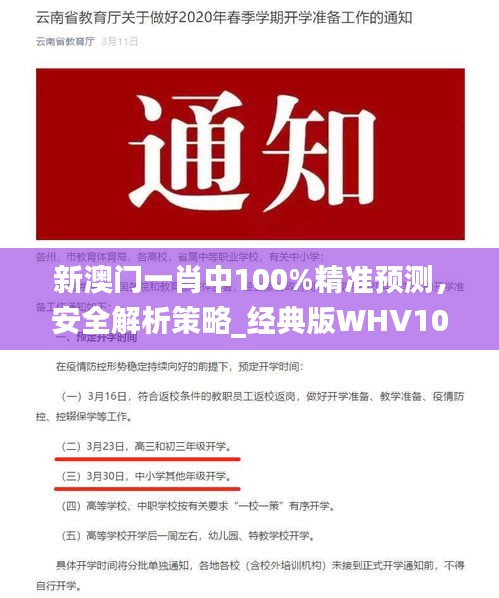 新澳门一肖中100%精准预测，安全解析策略_经典版WHV107.03