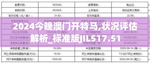 2024今晚澳门开特马,状况评估解析_标准版JIL517.51