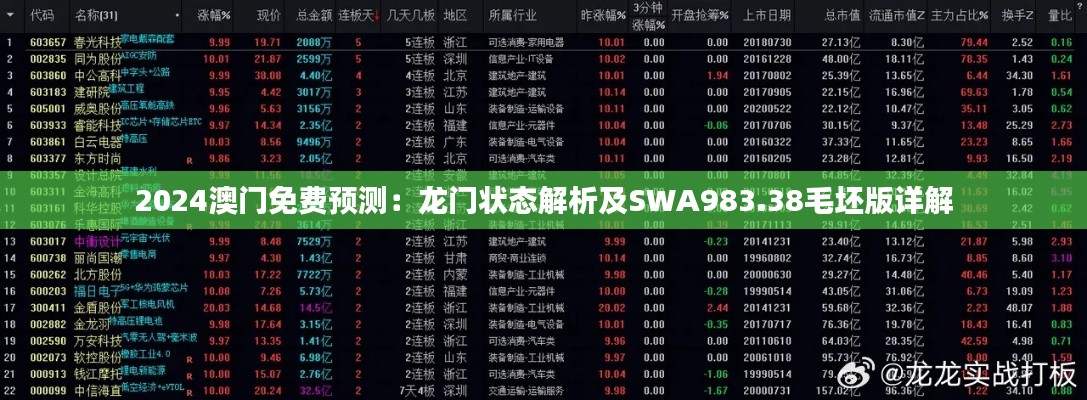 2024澳门免费预测：龙门状态解析及SWA983.38毛坯版详解