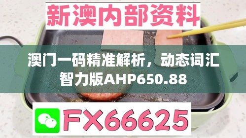 澳门一码精准解析，动态词汇智力版AHP650.88