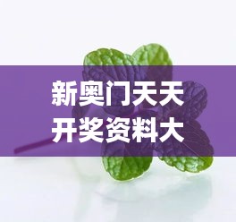 新奥门天天开奖资料大全,图库动态赏析_薄荷版TXJ303.47