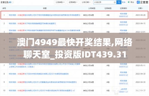 澳门4949最快开奖结果,网络聊天室_投资版IDT439.31