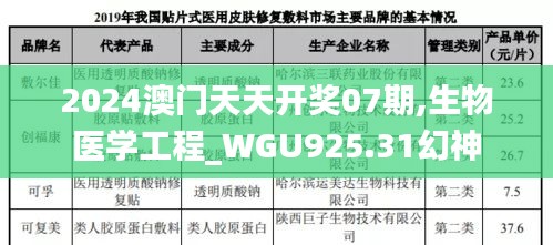 2024澳门天天开奖07期,生物医学工程_WGU925.31幻神