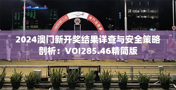 2024澳门新开奖结果详查与安全策略剖析：VOI285.46精简版