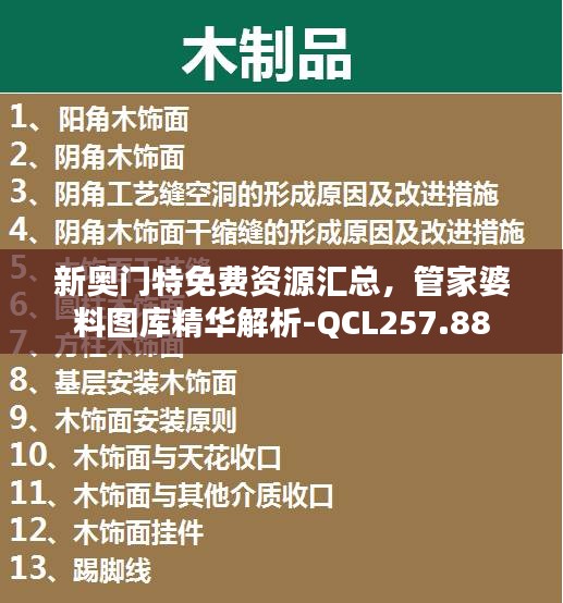 新奥门特免费资源汇总，管家婆料图库精华解析-QCL257.88