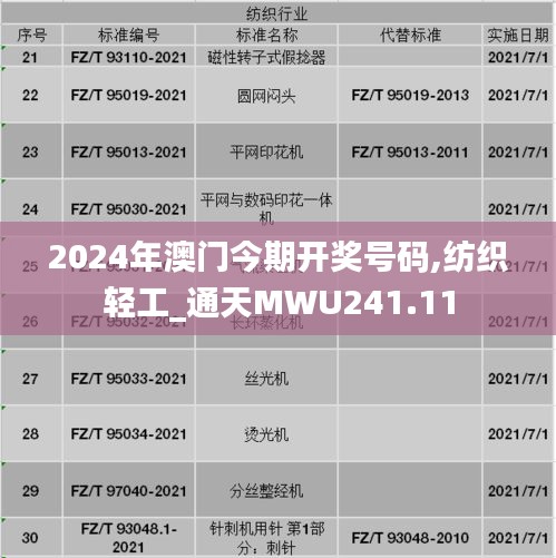 2024年澳门今期开奖号码,纺织轻工_通天MWU241.11