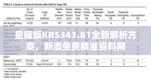 星耀版KRS343.81全新解析方案，新澳免费精准资料网