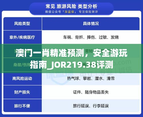 澳门一肖精准预测，安全游玩指南_JOR219.38评测