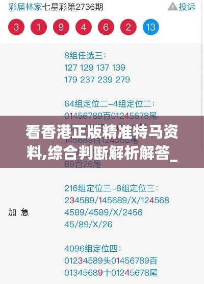 看香港正版精准特马资料,综合判断解析解答_网络版WSF788.77