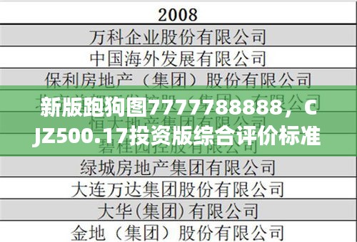 新版跑狗图7777788888，CJZ500.17投资版综合评价标准