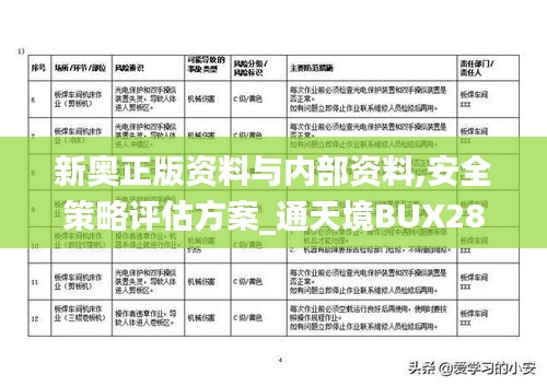 新奥正版资料与内部资料,安全策略评估方案_通天境BUX284.71