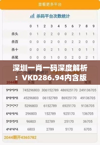 深圳一肖一码深度解析：VKD286.94内含版全面揭秘