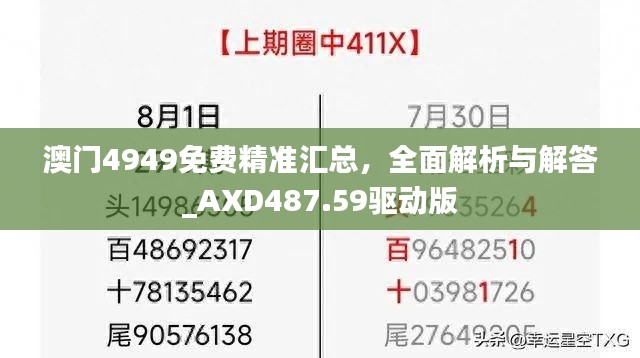 澳门4949免费精准汇总，全面解析与解答_AXD487.59驱动版