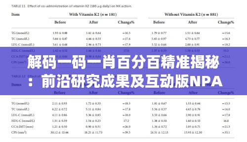 解码一码一肖百分百精准揭秘：前沿研究成果及互动版NPA797.15解读