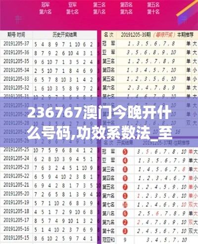 236767澳门今晚开什么号码,功效系数法_至尊XTP64.18