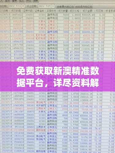 免费获取新澳精准数据平台，详尽资料解读——个人版DGO599.33