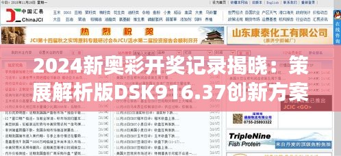 2024新奥彩开奖记录揭晓：策展解析版DSK916.37创新方案