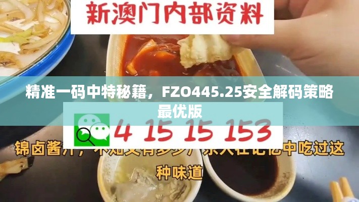 精准一码中特秘籍，FZO445.25安全解码策略最优版