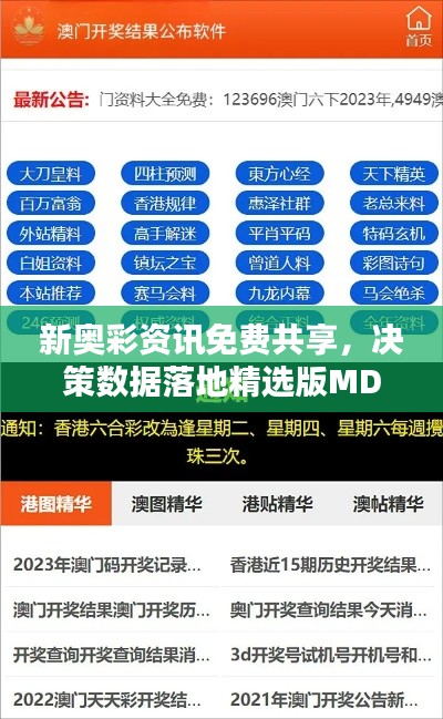 新奥彩资讯免费共享，决策数据落地精选版MDW112.48