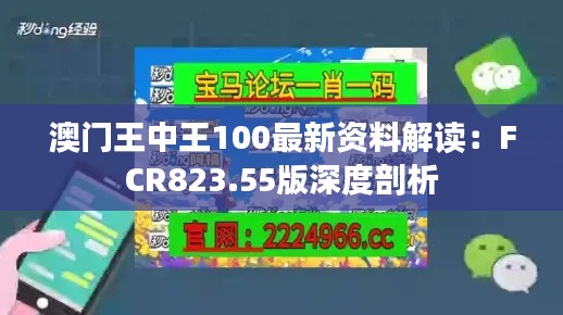 澳门王中王100最新资料解读：FCR823.55版深度剖析