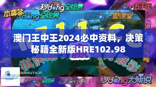 澳门王中王2024必中资料，决策秘籍全新版HRE102.98