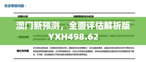 澳门新预测，全面评估解析版YXH498.62