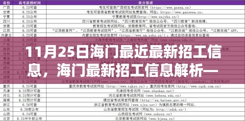 11月25日海门最新招工信息解析与概览